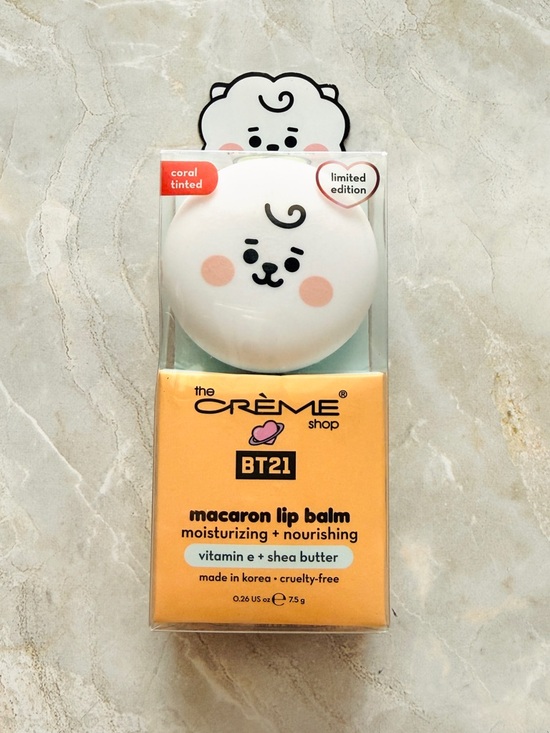 The Creme Shop Other - The Crème Shop x BT21 Macaron Lip Balm RJ Coral Tinted Honeydew Limited Edition